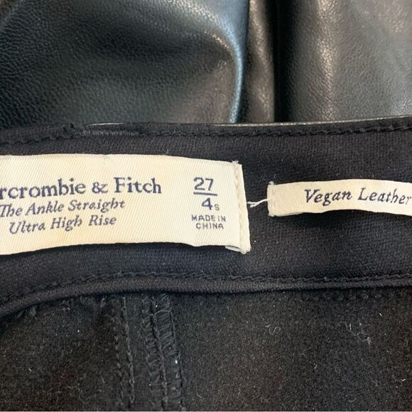 Abercrombie & Fitch Black Straight Ankle Leg faux pant with Sleek Finish - Picture 7 of 14